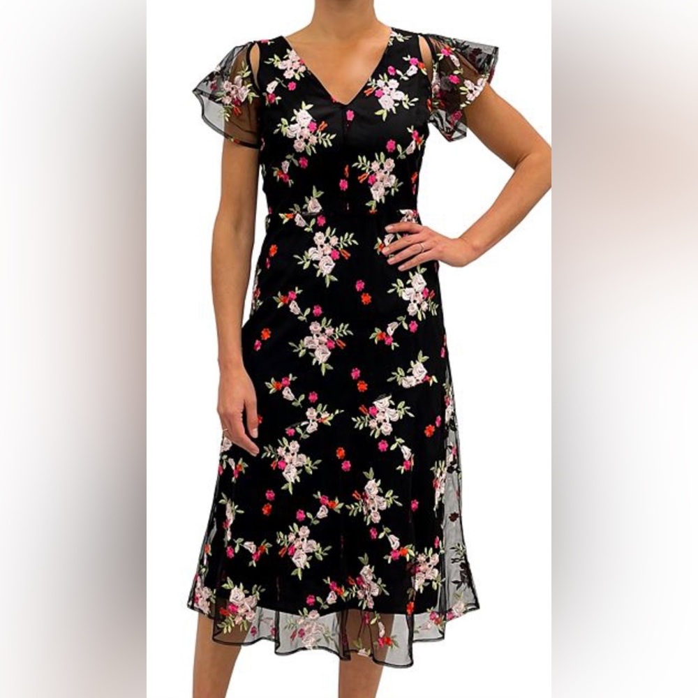 SAM EDELMAN Embroidered Midi Dress | Size 2 - Picture 4 of 11
